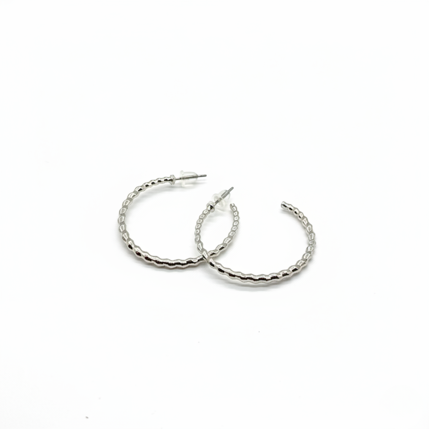 リップルシルバー フープピアス