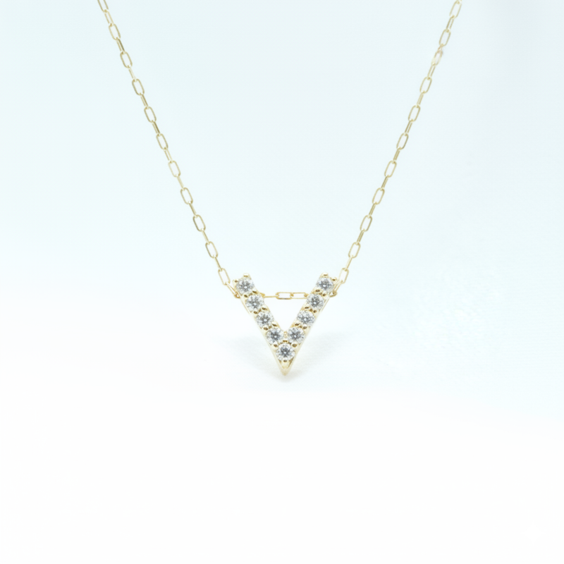 Vラインネックレス｜K18 ネックレス