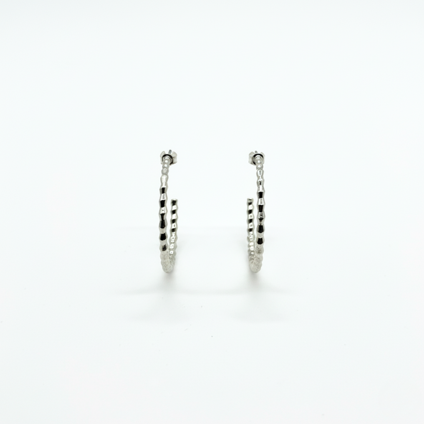 リップルシルバー フープピアス