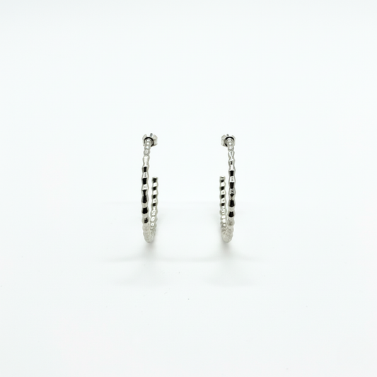 リップルシルバー フープピアス